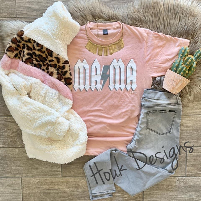 Mama Tee, Rockstar Tee, MAMA ACDC
