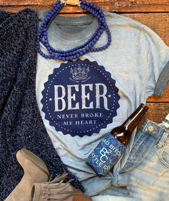 Beer Never Broke My Heart Tee, Beer Tee
