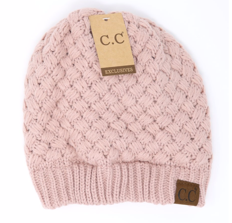 CC Beanie Basketweave-Rose